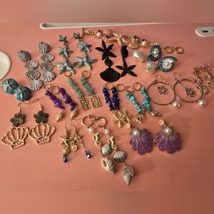 Beach Summer Earring Bundle 15 Pairs + 1 Bracelet
